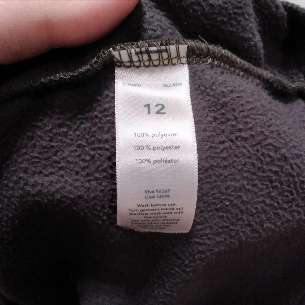Oshkosh Fleece Pullover Boys 12 Gray Geen Orange